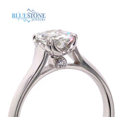 18K White Gold Engagement Ring w/ a 0.90ct Modified Diamond(size 6.25)